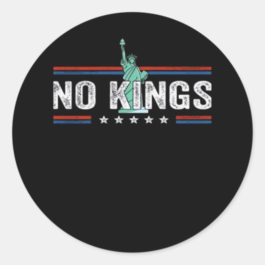 Sticker Rond No Kings Day Retro Classic Design (Devant)