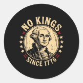 Sticker Rond No Kings In America 1776 Save Democracy United Sta (Devant)