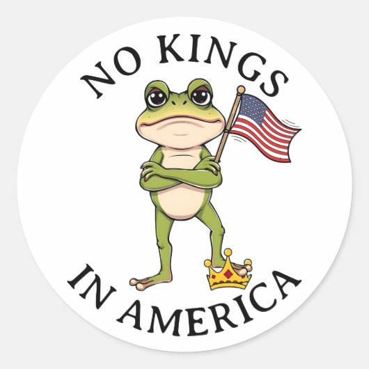 Sticker Rond No Kings in America Anti-Trump Protest (Devant)