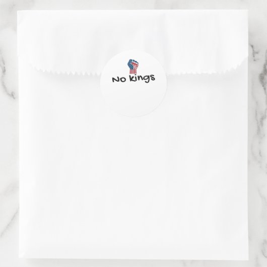 Sticker Rond No Kings In America Classic Minimal Clean (Sac)
