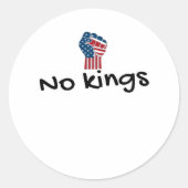 Sticker Rond No Kings In America Classic Minimal Clean (Devant)
