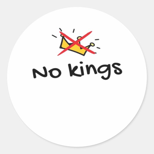 Sticker Rond No Kings In America Classic Retro Style (Devant)