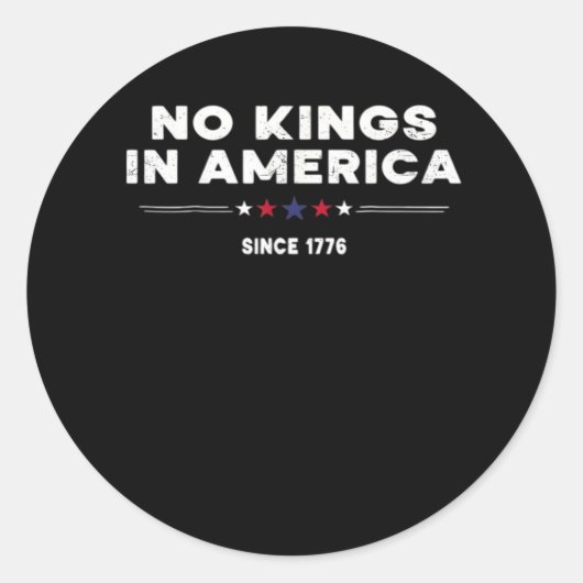 Sticker Rond No Kings In America Doge Classic Trendy Graphic (Devant)