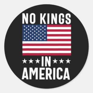 Sticker Rond No Kings In America Flag Protest Save Democracy 10