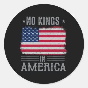Sticker Rond No Kings In America Flag Protest Save Democracy 16