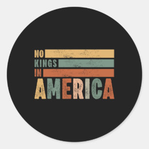 Sticker Rond No Kings In America Flag Protest Save Democracy 19