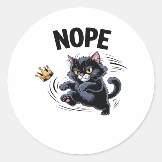 Sticker Rond No Kings In America Funny Kicking Crown Classic Vi (Devant)