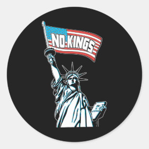 Sticker Rond No Kings In America Save Democracy I dissident Ant