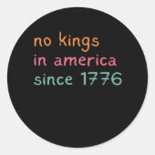 Sticker Rond No Kings In America Since 1776 Freedom Anti Crown (Devant)