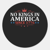 Sticker Rond No Kings In America United States Independence Cla (Devant)