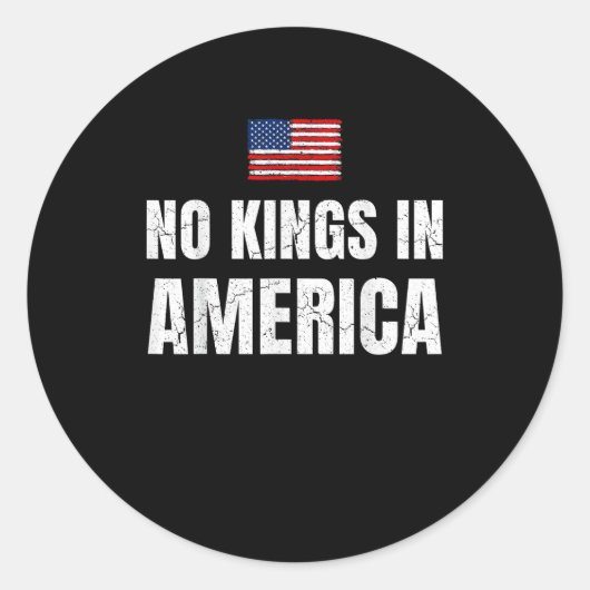 Sticker Rond No Kings In America United States Independence Fre (Devant)