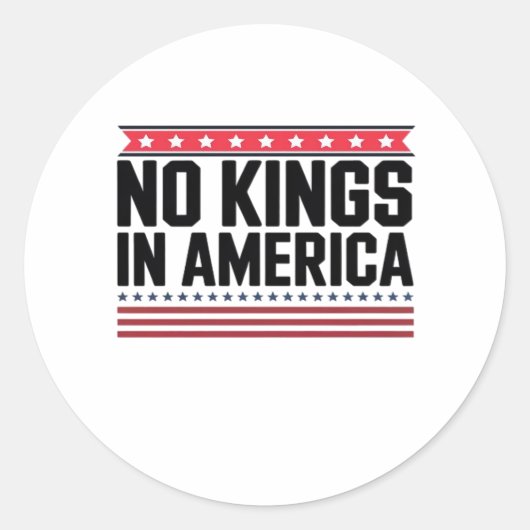 Sticker Rond No Kings In America USA Bold Design (Devant)