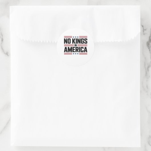 Sticker Rond No Kings In America USA Creative Style (Sac)