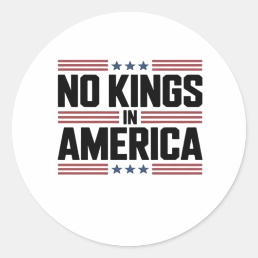 Sticker Rond No Kings In America USA Creative Style (Devant)
