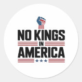 Sticker Rond No Kings In America USA Retro Classic (Devant)