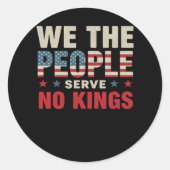 Sticker Rond No Kings In America We The People Classic (Devant)