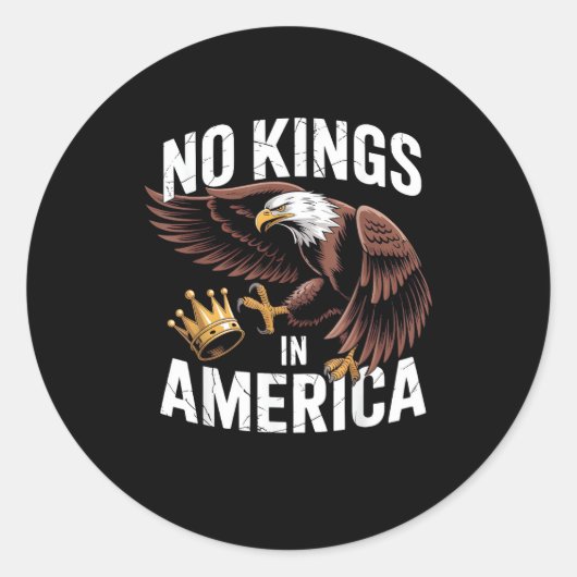 Sticker Rond No Kings In America We The People Patriotic Style (Devant)