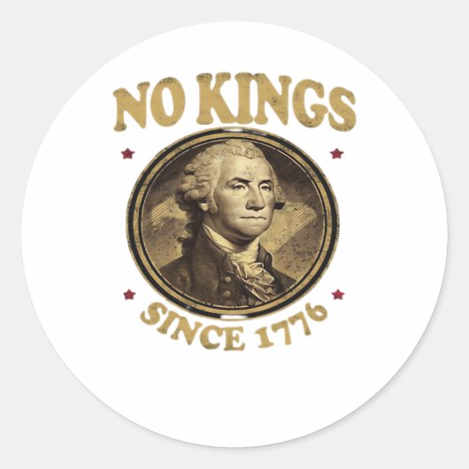 Sticker Rond No Kings Since 1776 Classic (Devant)