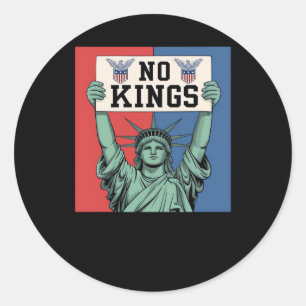 Sticker Rond No Kings Style Patriotique Classique