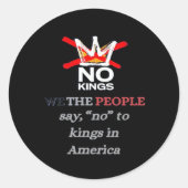 Sticker Rond No Kings We the People Freedom Classic Style (Devant)