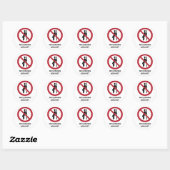 Sticker Rond No Leaning Against, Panneau d'interdiction (Feuille)
