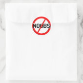 Sticker Rond NO NOOBS - geek/hacker/pc/code singe (Sac)