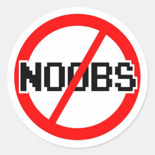 Sticker Rond NO NOOBS - geek/hacker/pc/code singe