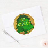 Sticker Rond No Nukes Anti Nuclear Saying with Trees (Enveloppe)