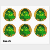 Sticker Rond No Nukes Anti Nuclear Saying with Trees (Feuille)