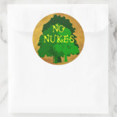 Sticker Rond No Nukes Anti Nuclear Saying with Trees (Sac)