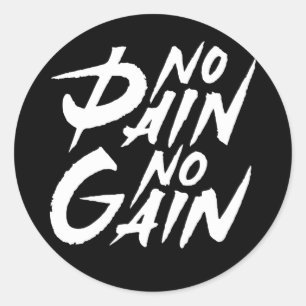Sticker Rond No Pain No Gain
