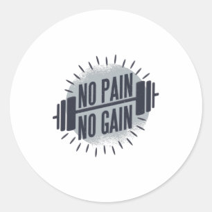 Sticker Rond No Pain No Gain