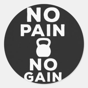 Sticker Rond No Pain No Gain - Motivation Fitness