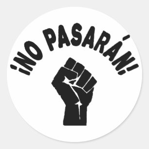 Sticker Rond No Pasaran - Ils Ne Peuvent Pas Passer