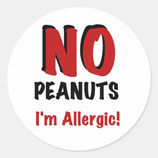 Sticker Rond NO Peanuts I'm Allergic (Devant)