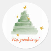 Sticker Rond No Peeee Starlit Aquarelle Arbre de Noël (Devant)