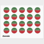Sticker Rond No Peeking Until Christmas Green and Red (Feuille)