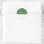 Sticker Rond No Peeking Until Christmas Green White (Sac)