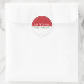 Sticker Rond No Peeking Until Christmas Red White (Sac)