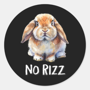 Sticker Rond No Rizz Mini Holland Lop Bunny Lapin Lover