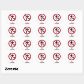 Sticker Rond No Running, Panneau d'interdiction (Feuille)