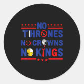 Sticker Rond No Thrones No Crowns No Kings  (Devant)