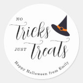 Sticker Rond No Tricks just Traite Happy Halloween (Devant)