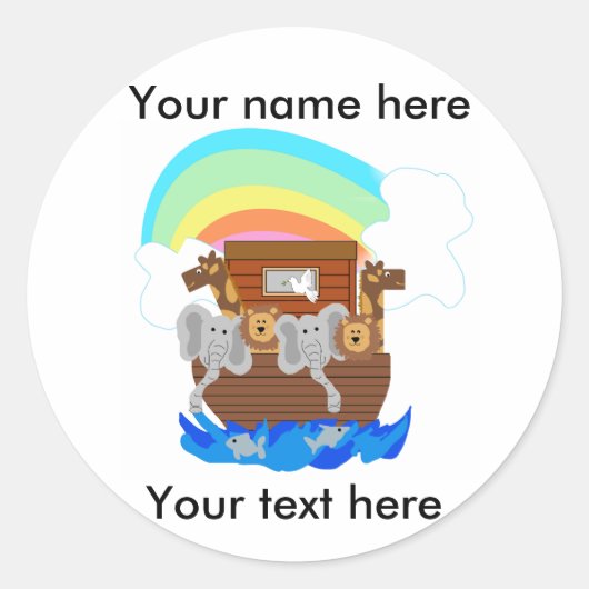 Sticker Rond Noah's Ark personnalisable (Devant)
