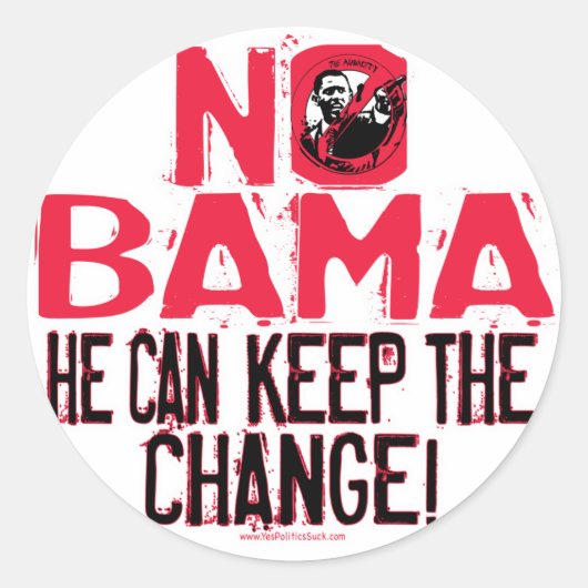 Sticker Rond Nobama garde le changement (Devant)