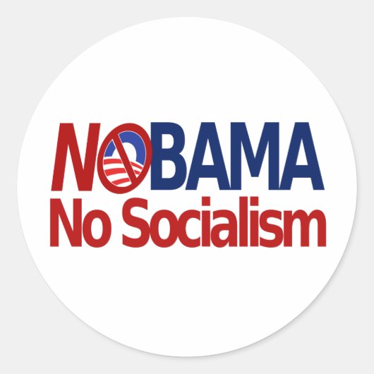 Sticker Rond NOBAMA pas de socialisme (Devant)