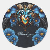 Sticker Rond Noble coeur steampunk (Devant)