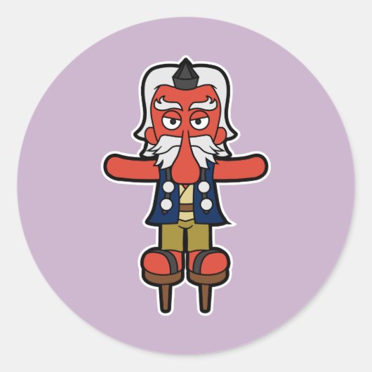 Sticker Rond Noble guerrier Daitengu - Japonais Yokai (Devant)