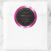 Sticker Rond Noble Hot Rose Parties scintillant Cadre Étiquett (Sac)