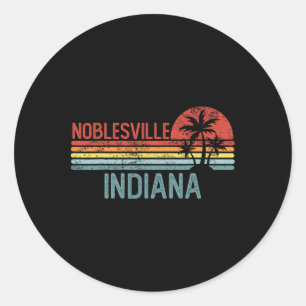 Sticker Rond Noblesville Indiana Drôle Voyage Ville Usa Maison